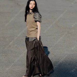 모노하 깅엄체크 셔링 skirt 스커트
