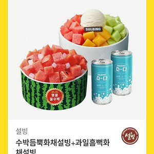 설빙 수박듬뿍화채설빙+과일흠뻑화채설빙 34000>29000