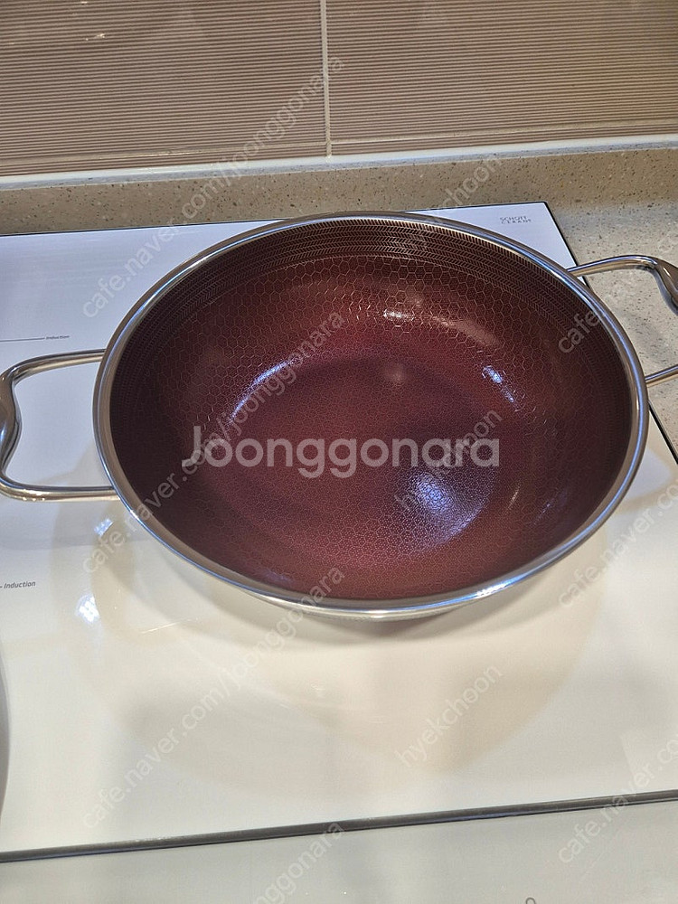 쿡셀 세라믹 24센치 파티웍냄비 찜기 뚜껑세트 미사용새...--3
