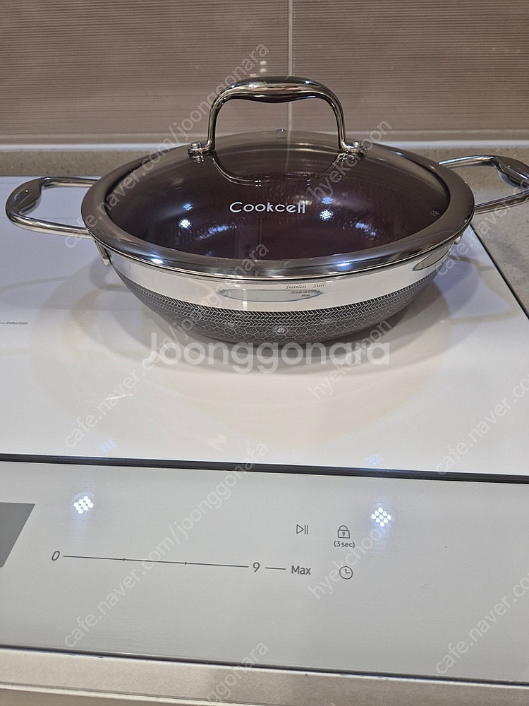 쿡셀 세라믹 24센치 파티웍냄비 찜기 뚜껑세트 미사용새...--5