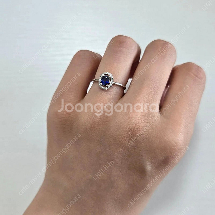 천연 사파이어 다이아몬드 18k 반지--3