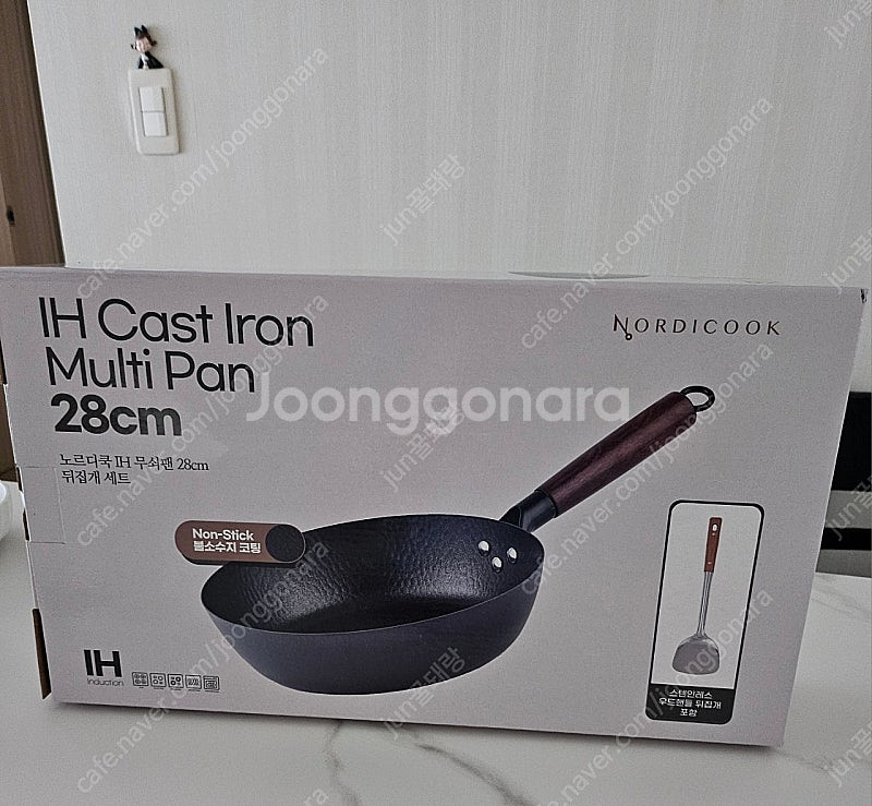 궁중팬 노르디쿡 IH 무쇠 볶음팬 궁중팬 28CM 뒤집...--2