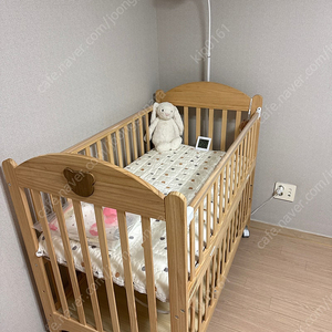 쁘띠라뺑 뉴에코베어 원목 아기침대 (상태A급)