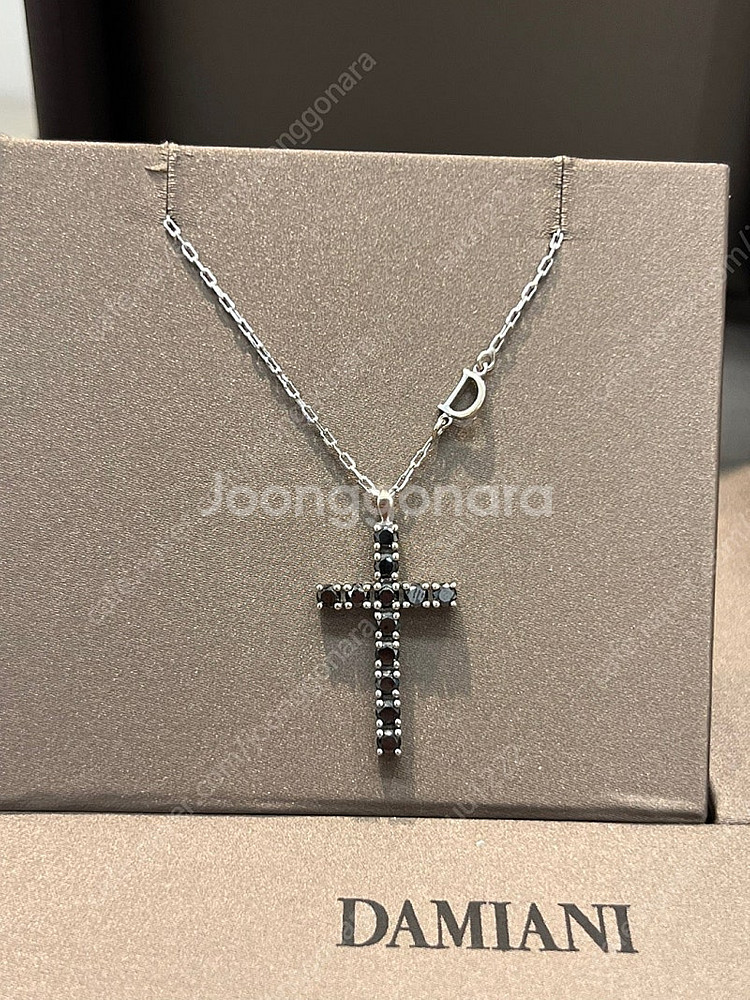 정품 다미아니 한정판 블랙 다이아 목걸이--4