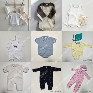 [ 봄 여름 가을 겨울 3m 6m 9m 60호 70호 ] 아기옷 돌전 실내복 바디수트 우주복 블루머 / 몽베베 베베나인 킨더 밍크뮤 블루독