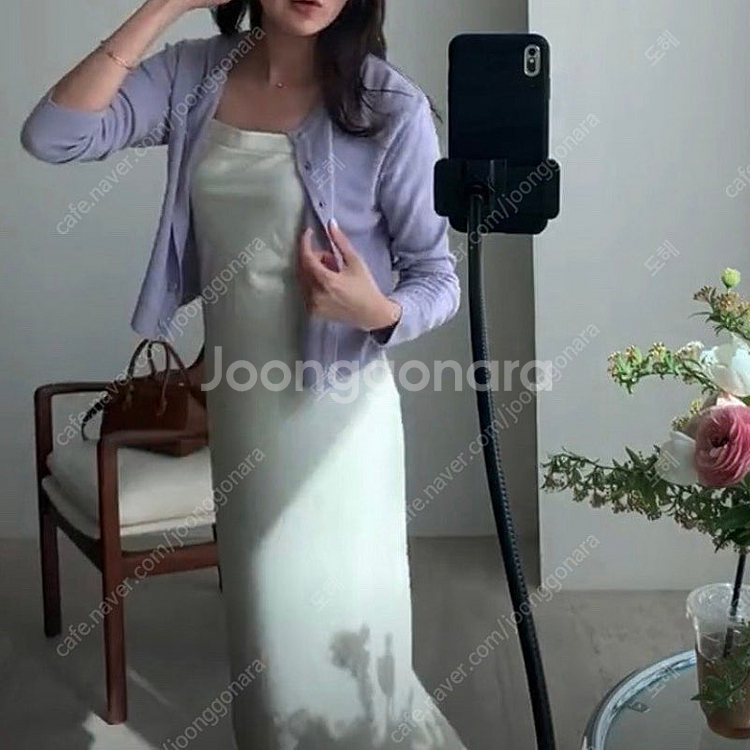 시에 솔리 리넨 가디건 무스 라일락 + 르네 백 타이 ...--1