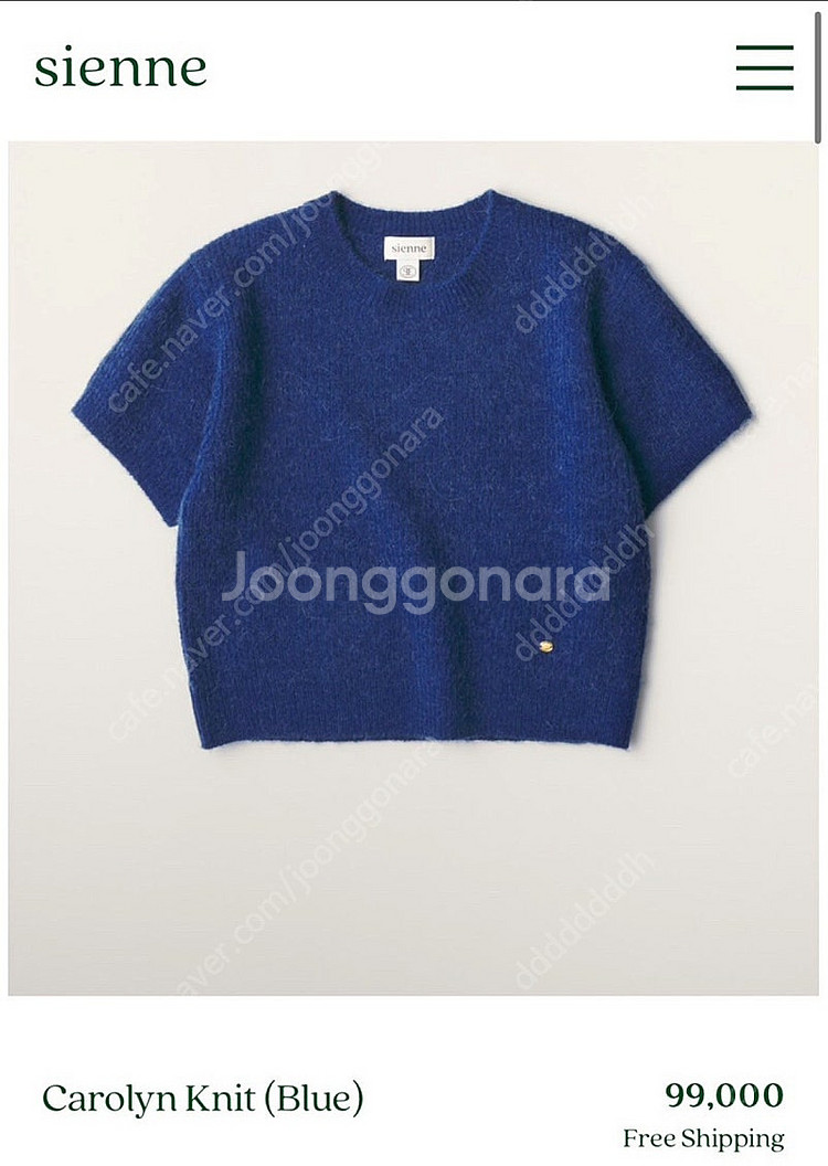 시엔느 캐롤린 반팔 니트 Carolyn Knit--0