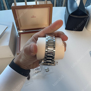 오메가 아쿠아테라 청판 세로줄 41mm + 가죽밴드(미사용 새상품)