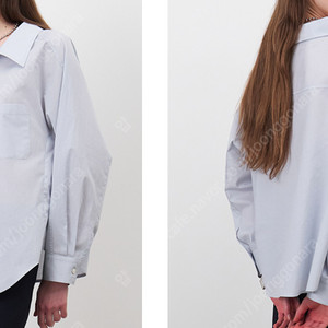 마론에디션 스트링 오버사이즈 셔츠 블루