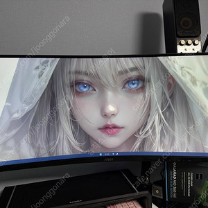 32인치 커브드 게이밍 모니터 UWQHD HDR MSI 144HZ MAG342CQR