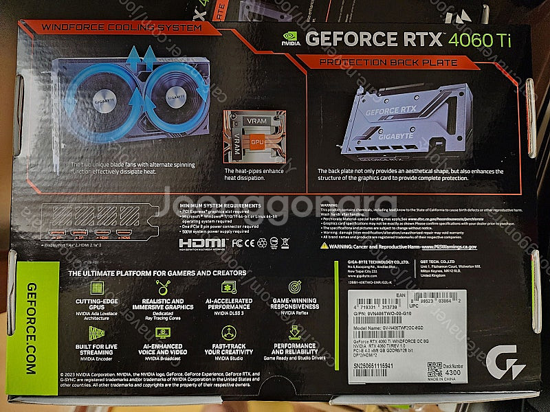 미개봉 GIGABYTE 지포스 RTX 4060 Ti W...--1