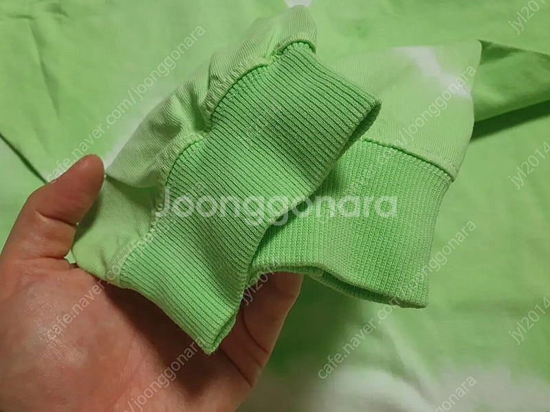히로 컬러 타이다잉 긴팔 티셔츠 160 블루.그린--3