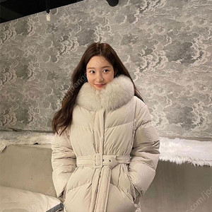 온앤온 벨티드 구스 다운 패딩 베이지 55