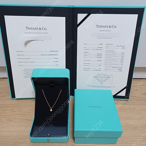 티파니 2.8부 다이아 솔리테어 18k 로즈골드 목걸이(0.28ct)