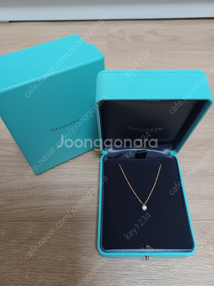 티파니 2.8부 다이아 솔리테어 18k 로즈골드 목걸이...--2