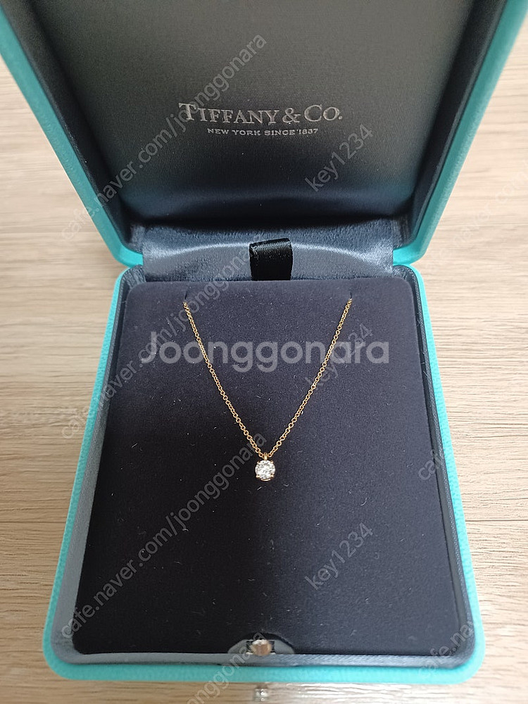 티파니 2.8부 다이아 솔리테어 18k 로즈골드 목걸이...--5