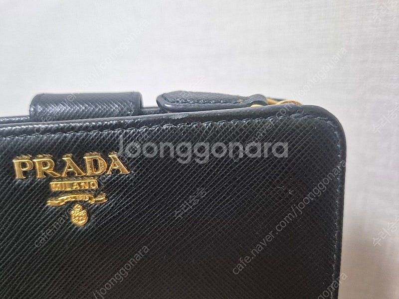 프라다 반지갑 블랙--5