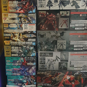 각종 건담 건프라 아머드코어 프라모델 hg rg mg 반다이 코토부키야 등