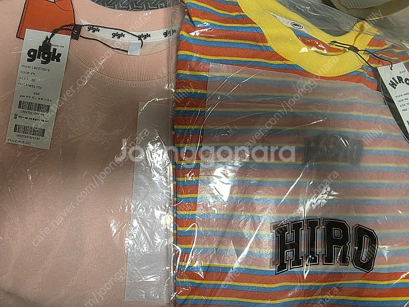 히로 블랭크 스트라이프 레드 glgk하트로고 반팔티셔츠...--0
