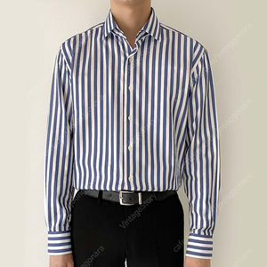 닥스 남성 블루 스트라이프 남방 셔츠 DKEP1BSL233N1(100)_vinst