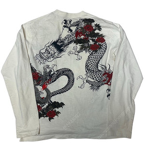 JPN Vintage 드래곤빅로고 화이트슬리브리스 XXL