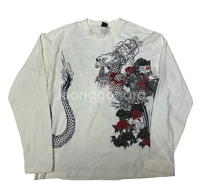 JPN Vintage 드래곤빅로고 화이트슬리브리스 XX...--2
