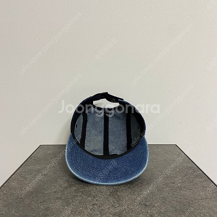 슈프림 워시드 데님 레드 박스로고 캠프캡 모자--4