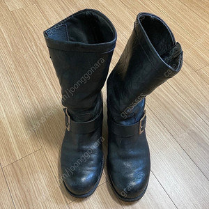 지미추 블랙 가죽 부츠 235
