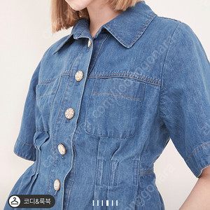 마인 린넨 페블럼 데님 자켓 한섬