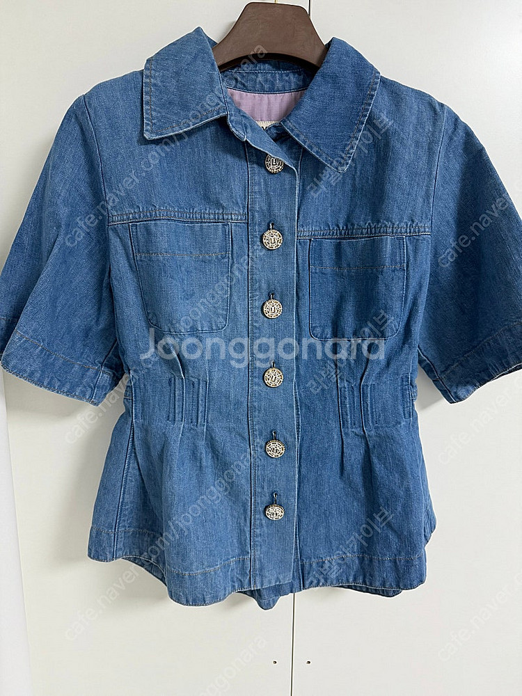 마인 린넨 페블럼 데님 자켓 한섬--8