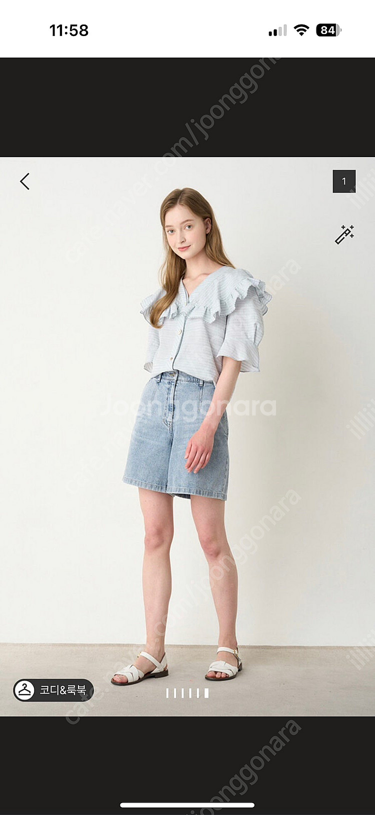 sjsj 반팔 블라우스--1