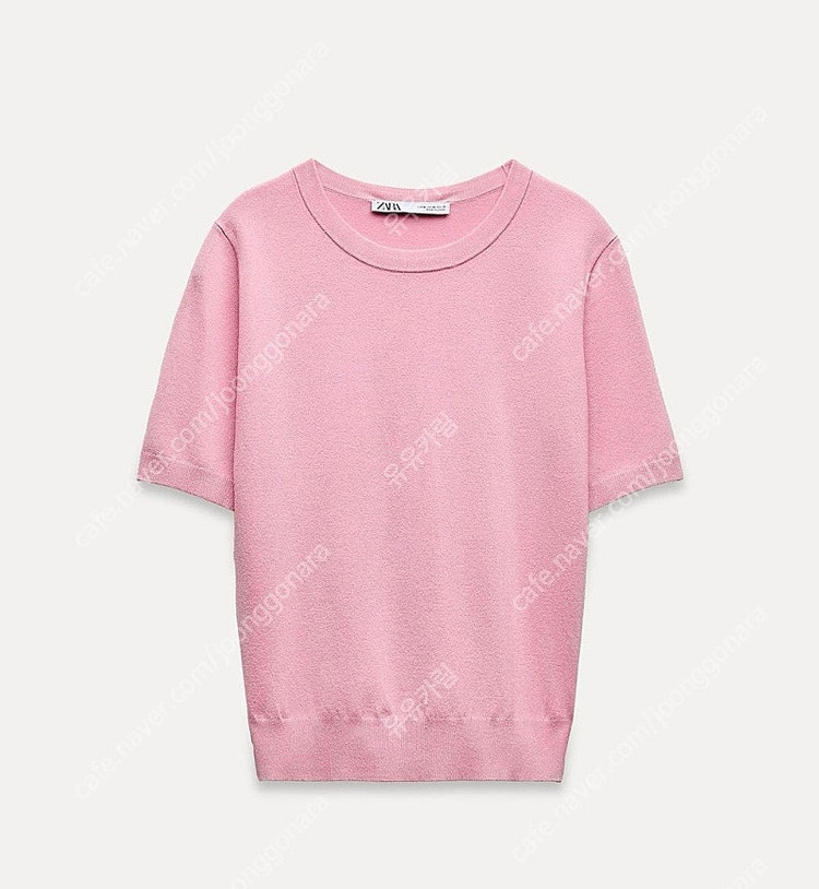 ZARA 자라 베이직 니트 핑크, 자라 반팔 니트 이미지