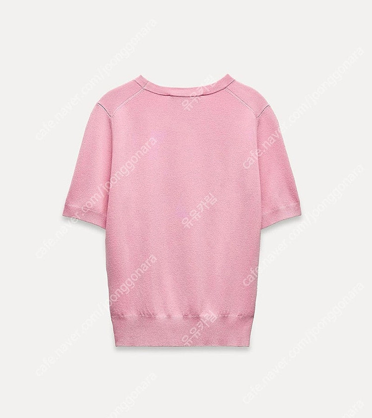ZARA 자라 베이직 니트 핑크, 자라 반팔 니트 이미지