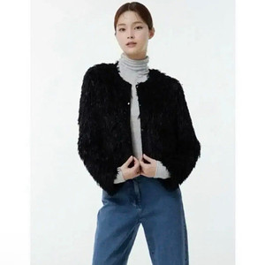 잇미샤 23FW 프린지 크롭 블랙 자켓 55