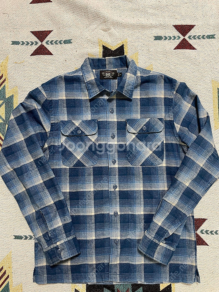 RRL 옴브레 캠프셔츠(M)--0