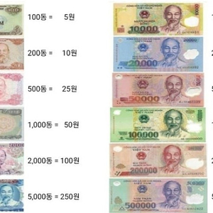 베트남 동 (베트남 화폐) 간절하게 구합니다. 바로 살게요. (성남수원용인)