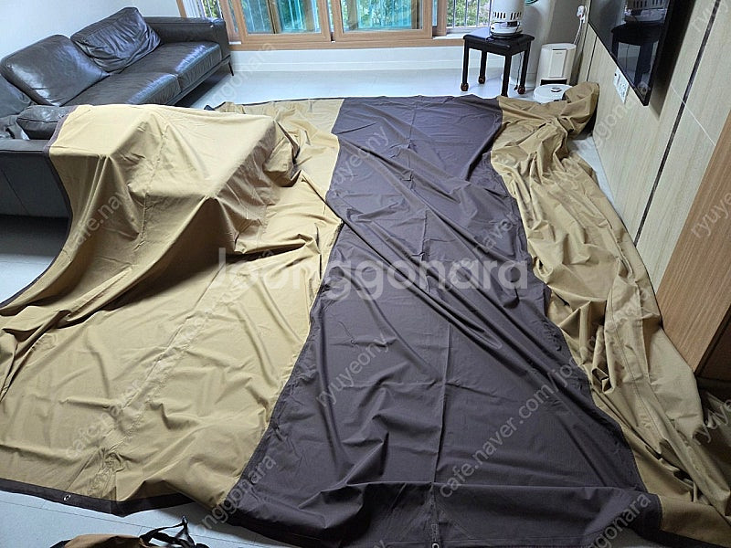 홀리데이 렉타 타프 블랙코팅 500D 카키색, 사각폴대...--9