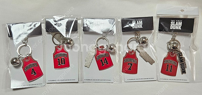 슬램덩크 유니폼 키링 5인 (정대만 강백호 송태섭 서태웅 채치수) 오마케 정품 키체인--1