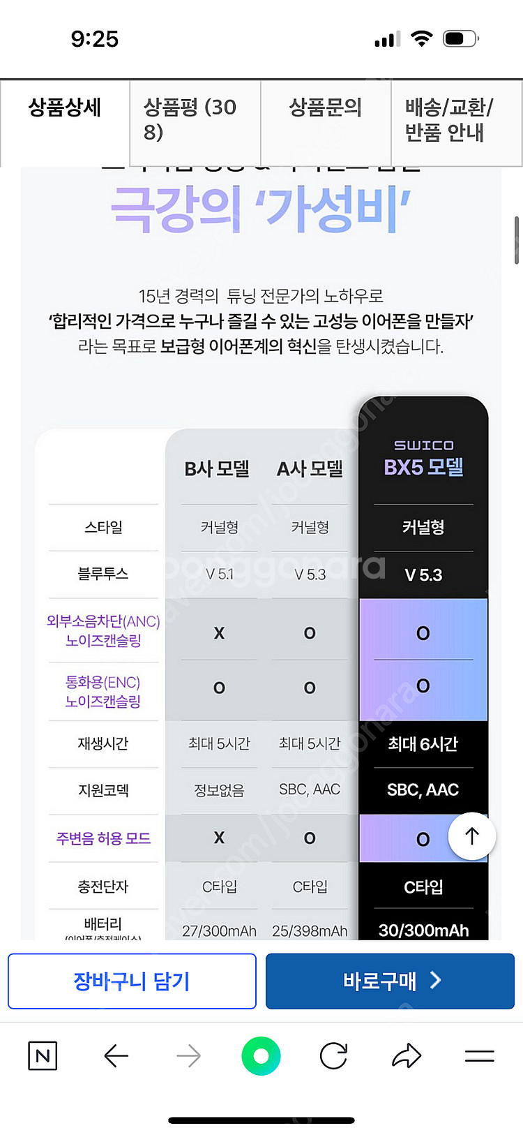 (미개봉 새상품) 스위코 BX5 화이트 노이즈캔슬링 블...--3
