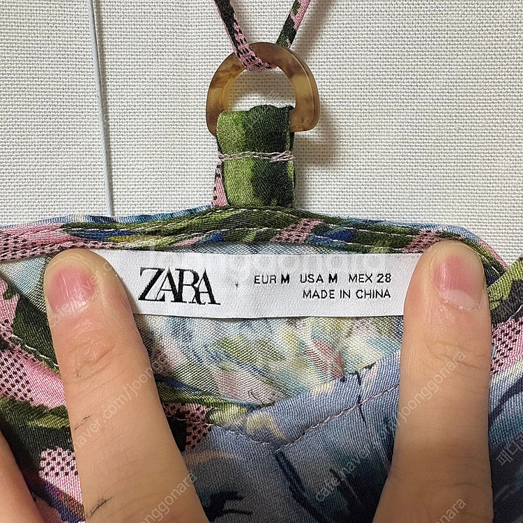 [미착용/M]자라(ZARA) 플로랄 프린트 체크 원피스--7