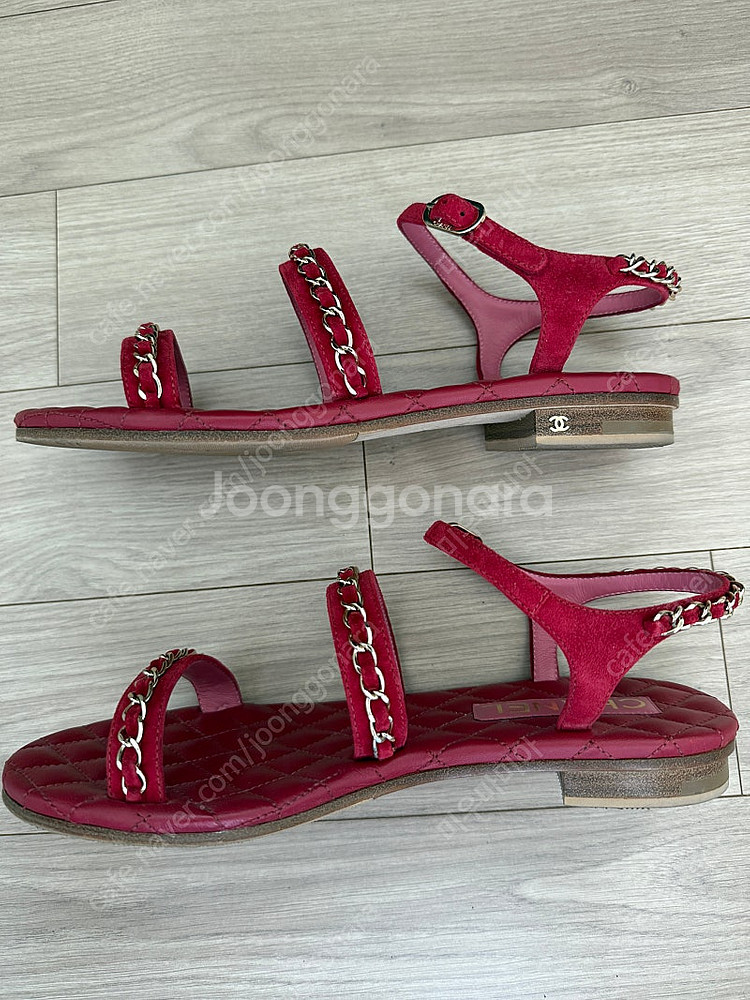 샤넬 스웨이드 샌들 37사이즈 (압구정 갤러리아 구입)--4