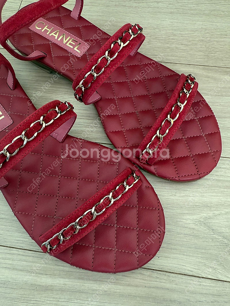 샤넬 스웨이드 샌들 37사이즈 (압구정 갤러리아 구입)--6