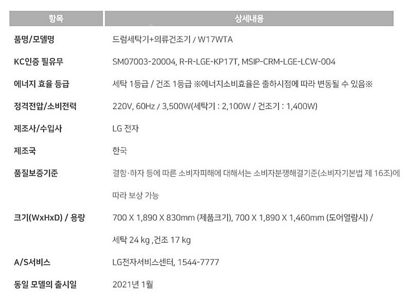 LG 트롬 워시타워 W17WTA 저렴하게 판매해요--6