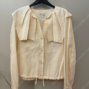 한섬 타임 TIME 세일러 칼라 헴 드로우스트링 탑, 레터링 밴딩 플레어 스커트 셋업