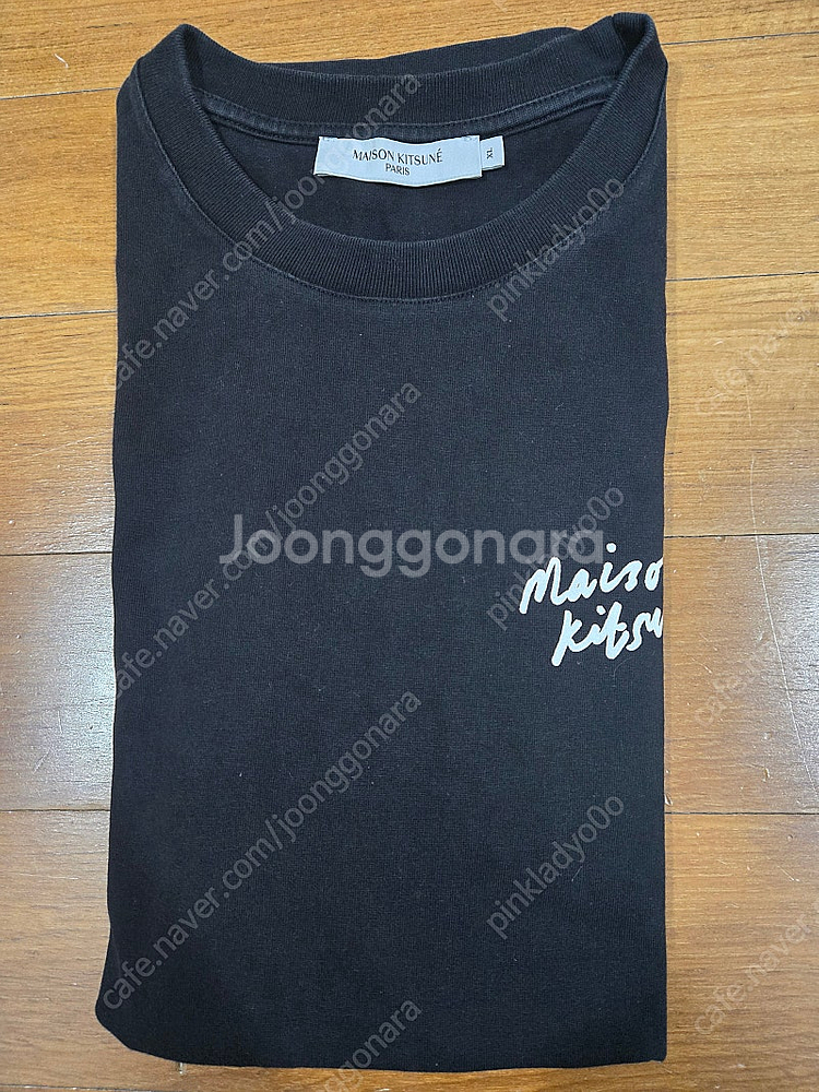 메종 키츠네 블랙 반팔티--1