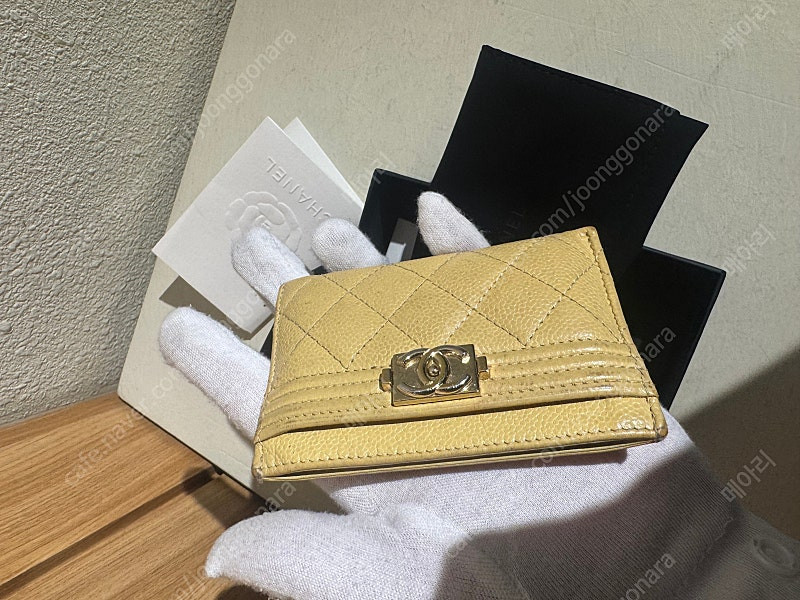 정품 샤넬보이 카드지갑--5