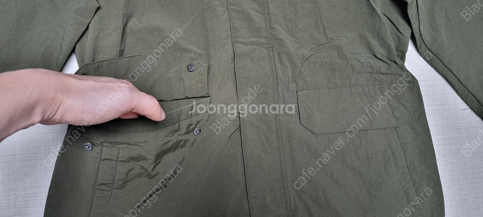 새상품 디스커버리 후드 트렌치 롱 자켓 (카키색) 판매합니다 Discovery 야상 105사이즈 택포 70,000원--4