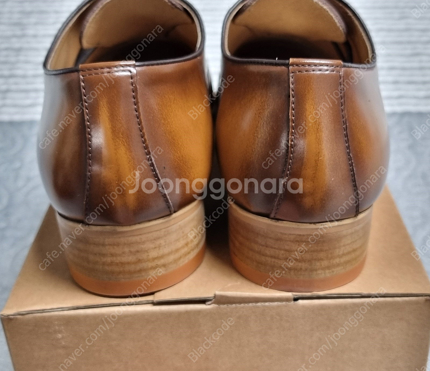 새상품 남자 구두 수제화 Moon's 옥스포드 캡토 라이트브라운 남성 265mm 택포 85,000원--2
