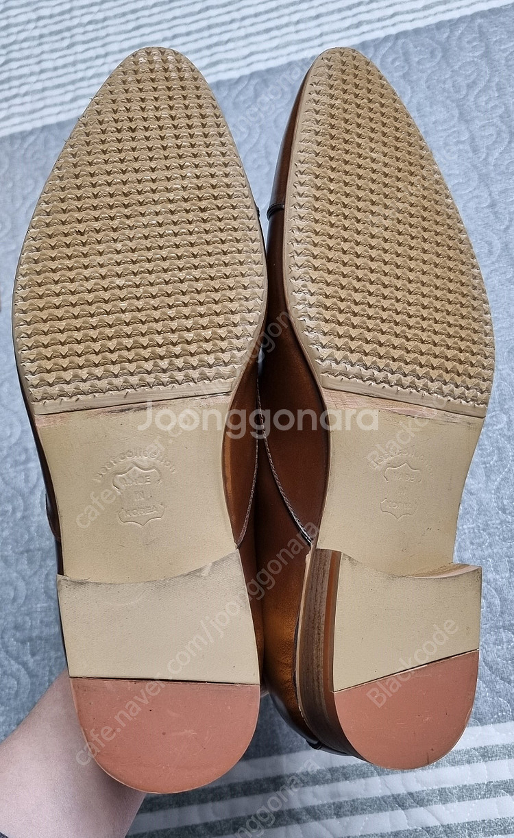 새상품 남자 구두 수제화 Moon's 옥스포드 캡토 라이트브라운 남성 265mm 택포 85,000원--3