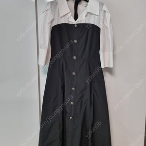 듀엘 셔츠 레이어드 원피스 블랙 55